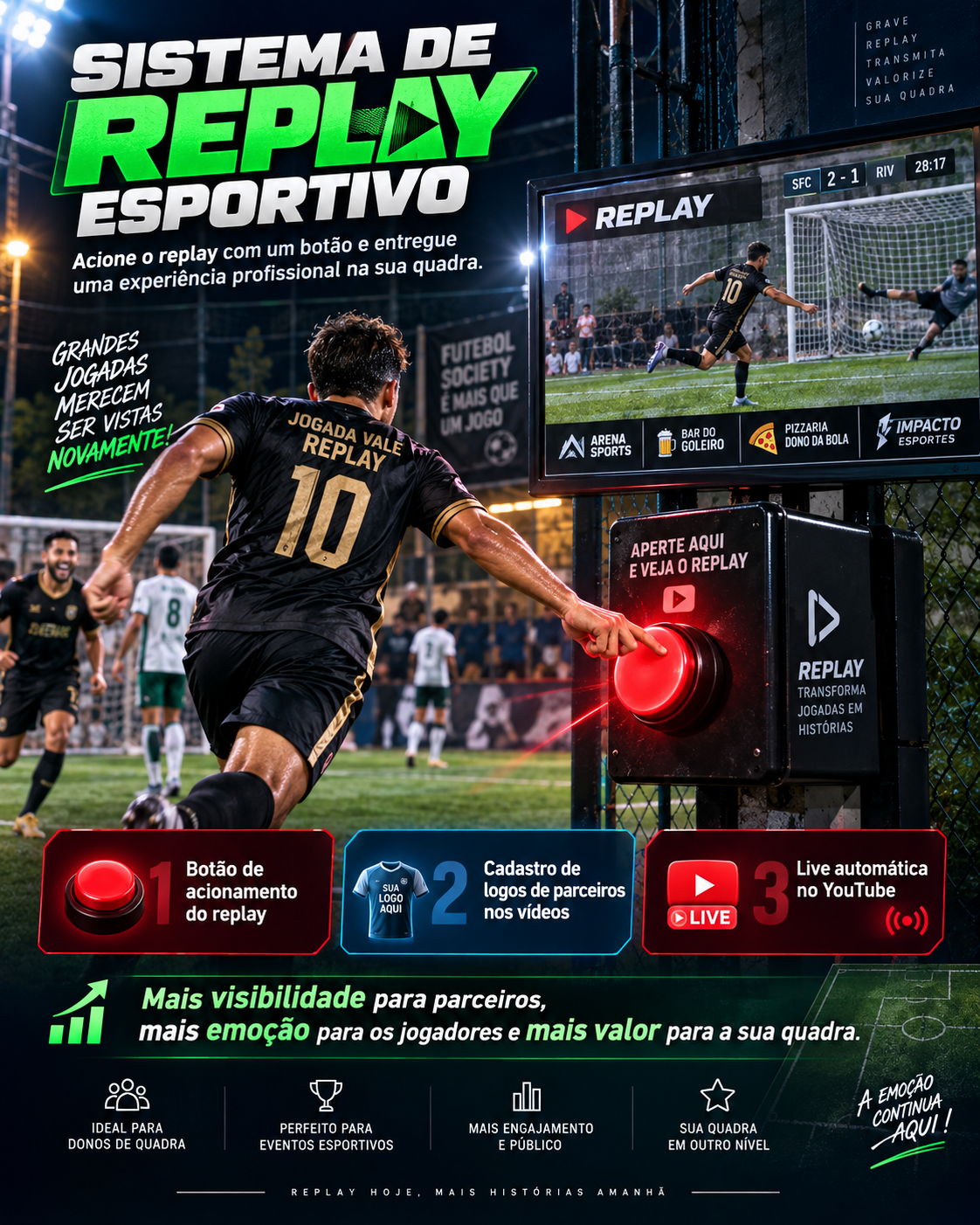Sistema de Replay Esportivo em uma arena de futebol
